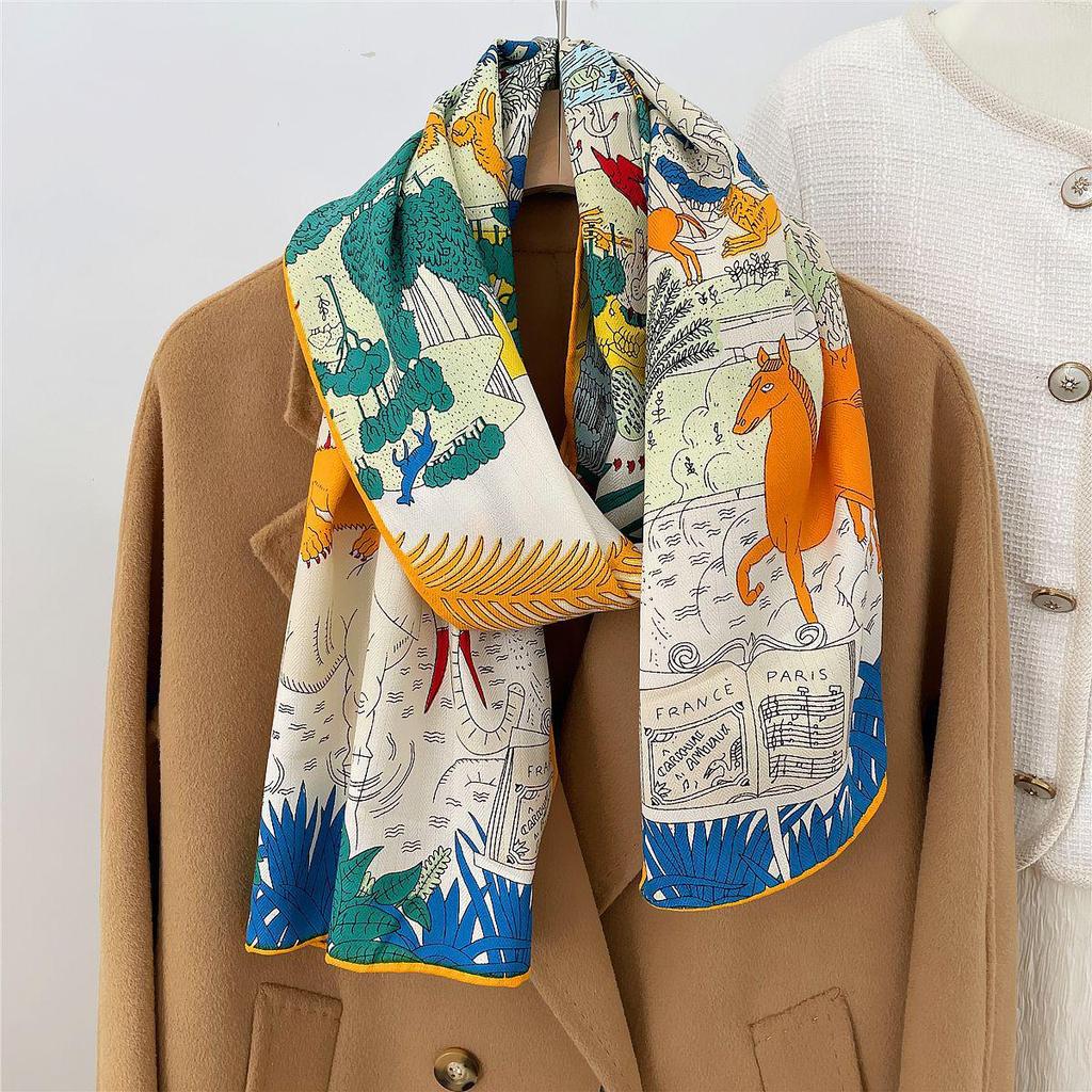 Herringbone Velvet Scarf: Winter, Versatile, Thickened, Hand-Rolled Edges, Small & Long