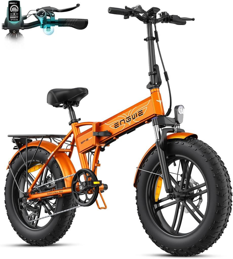 ENGWE folding electric bicycle, 48V 13Ah battery, range of 50-120 kilometers, 20-inch wide tires, 7 speeds, EP-2 Boost.