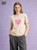 2026 New Style Heart-shaped Print Thin Female Print Summer Short Sleeve T-shirt Women Clothes Aesthetic Graphic T Shirts
