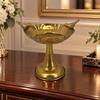 Pedestal Planter Open Top Design Ornate Metal Vase with Base for Tabletop Display, Dining