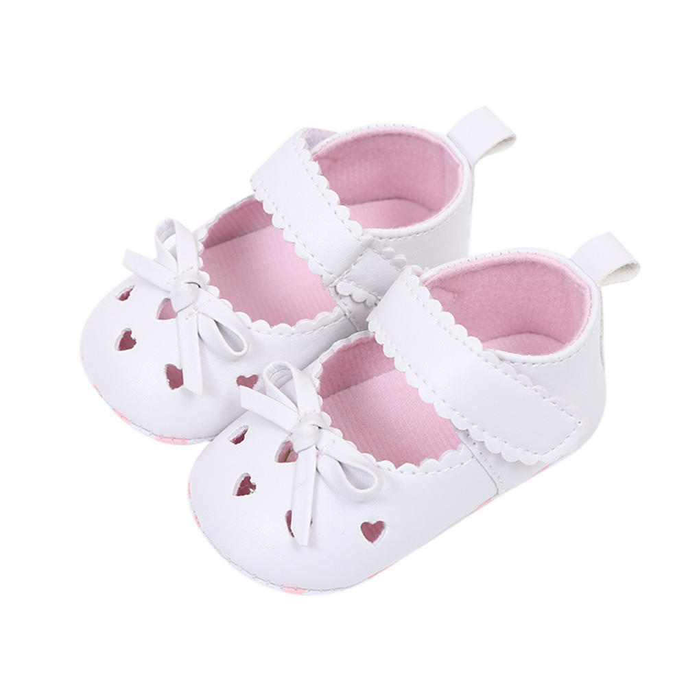 Newborn Infant Baby Girls Crib Shoes Soft Sole Anti-slip  Bowknot Shoes