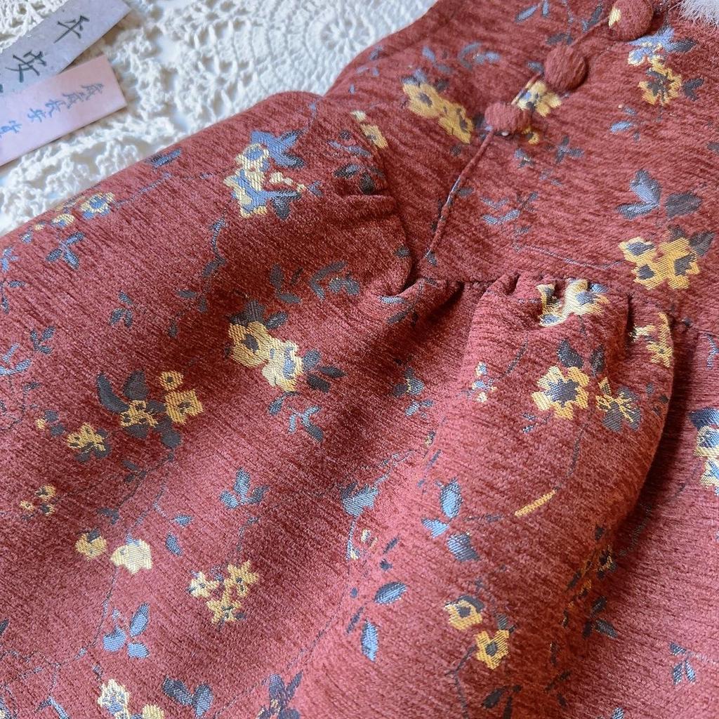 New Arrival: Thick Warm Chinese Style Sleeveless Winter Dress for Girls - Puffy Skirt