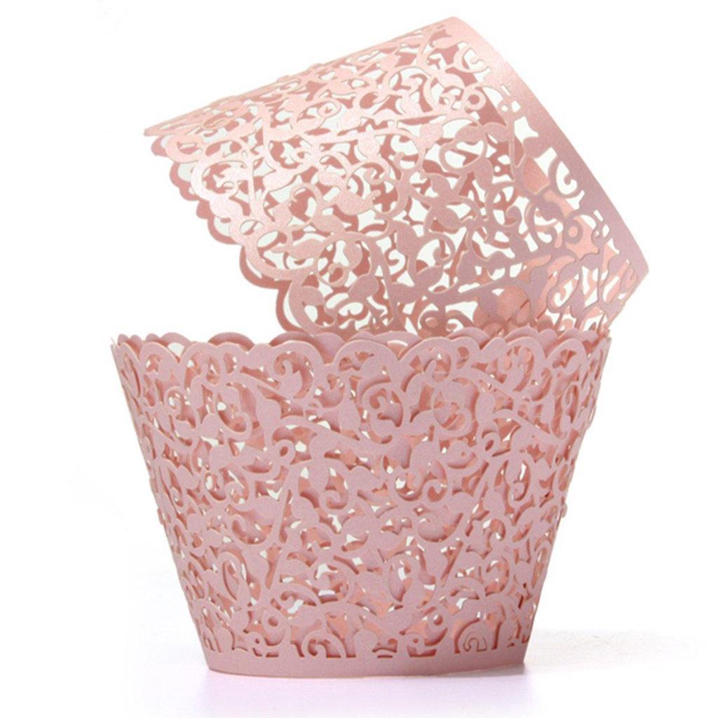 12x Filigree Vine Wraps Cases Wedding Birthday Decorations Cupcake Wrappers Hot