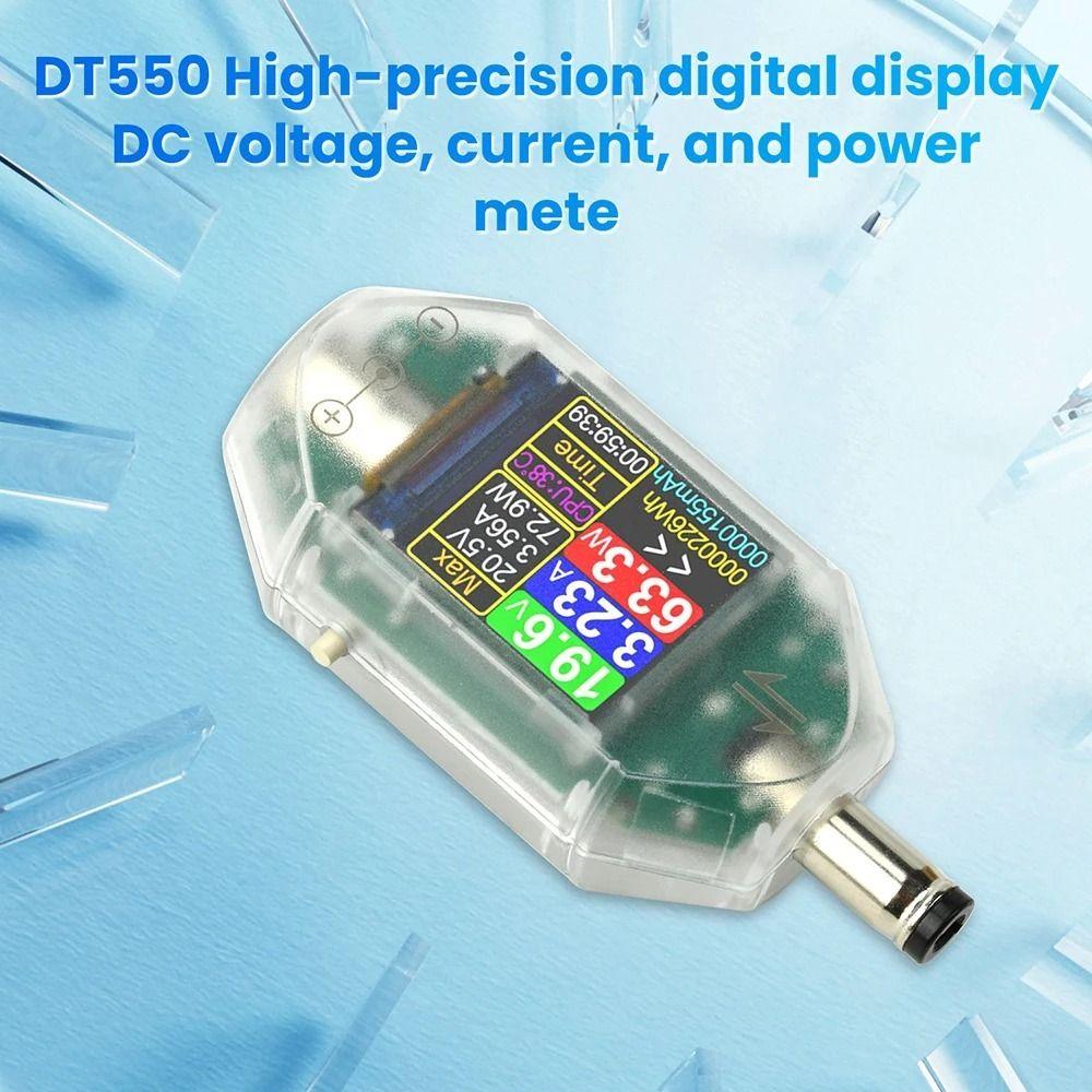 ABS DT550 DC Power Meter DC5.5*2.5 Barrel Port High Precision Chip DC Current Detector Compact Mini Size