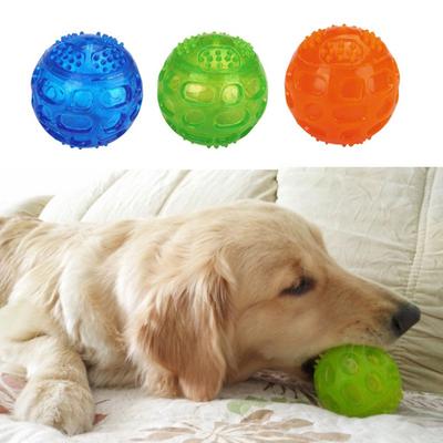 Dog Rubber Chew Interactive Squeak Training Playing Toys Balls