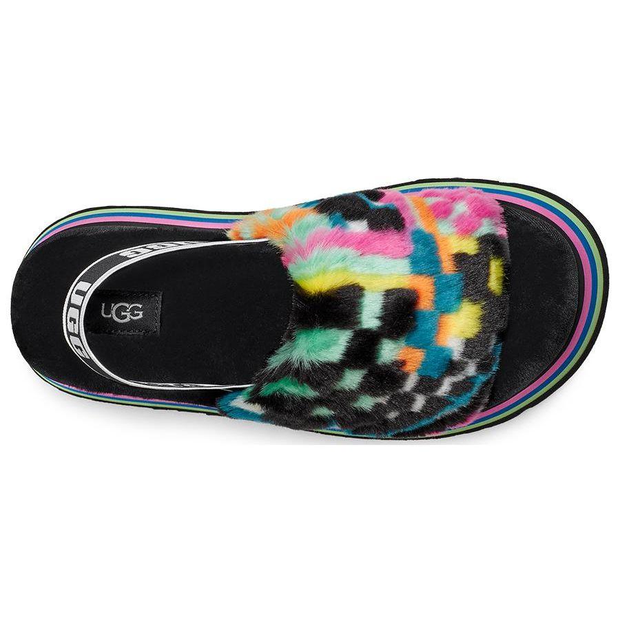 UGG Disco Checks Slide Comfortable Warm Fashion Slippers Women slippers Black 1130877-BLKM