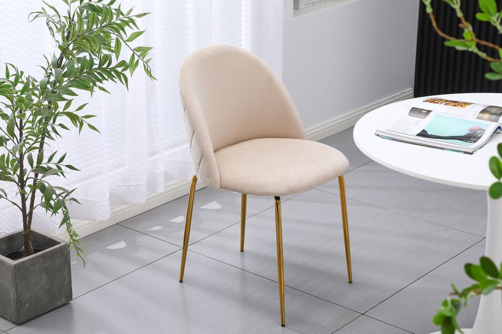 Fargo Gold Velvet Beige Velour Chair