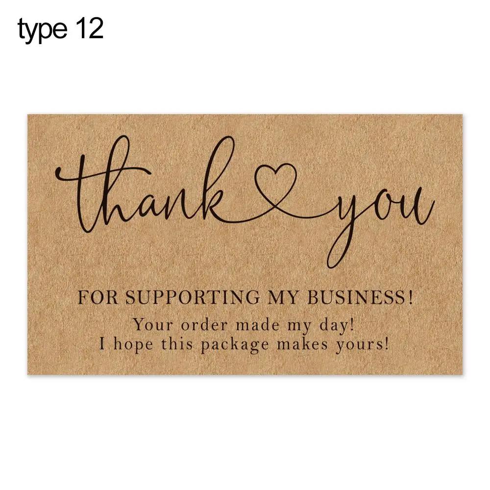 30Pcs Greeting Tags Thank You For Your Order Kraft Paper Card For Small Business DIY Crafts Gift Decoration Card Online Retail