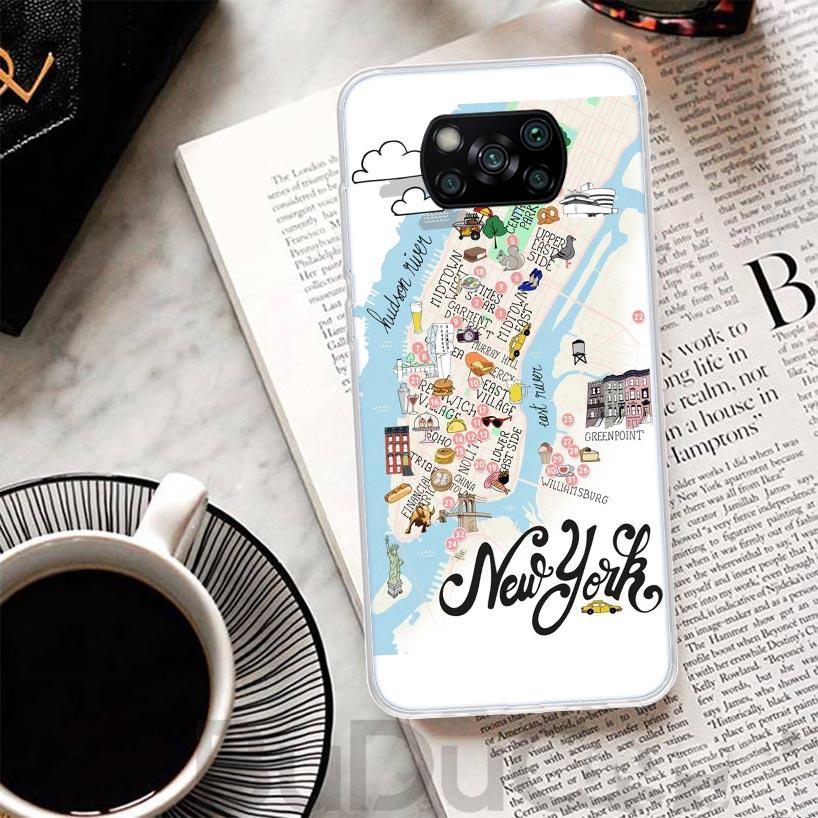 NYC New York City Cover For Xiaomi Poco X6 X7 X5 Pro X4 Gt X3 Nfc F6 Phone Case F5 F4 F3 F2 F1 M5S M4 M3 Print Shell Housing X5