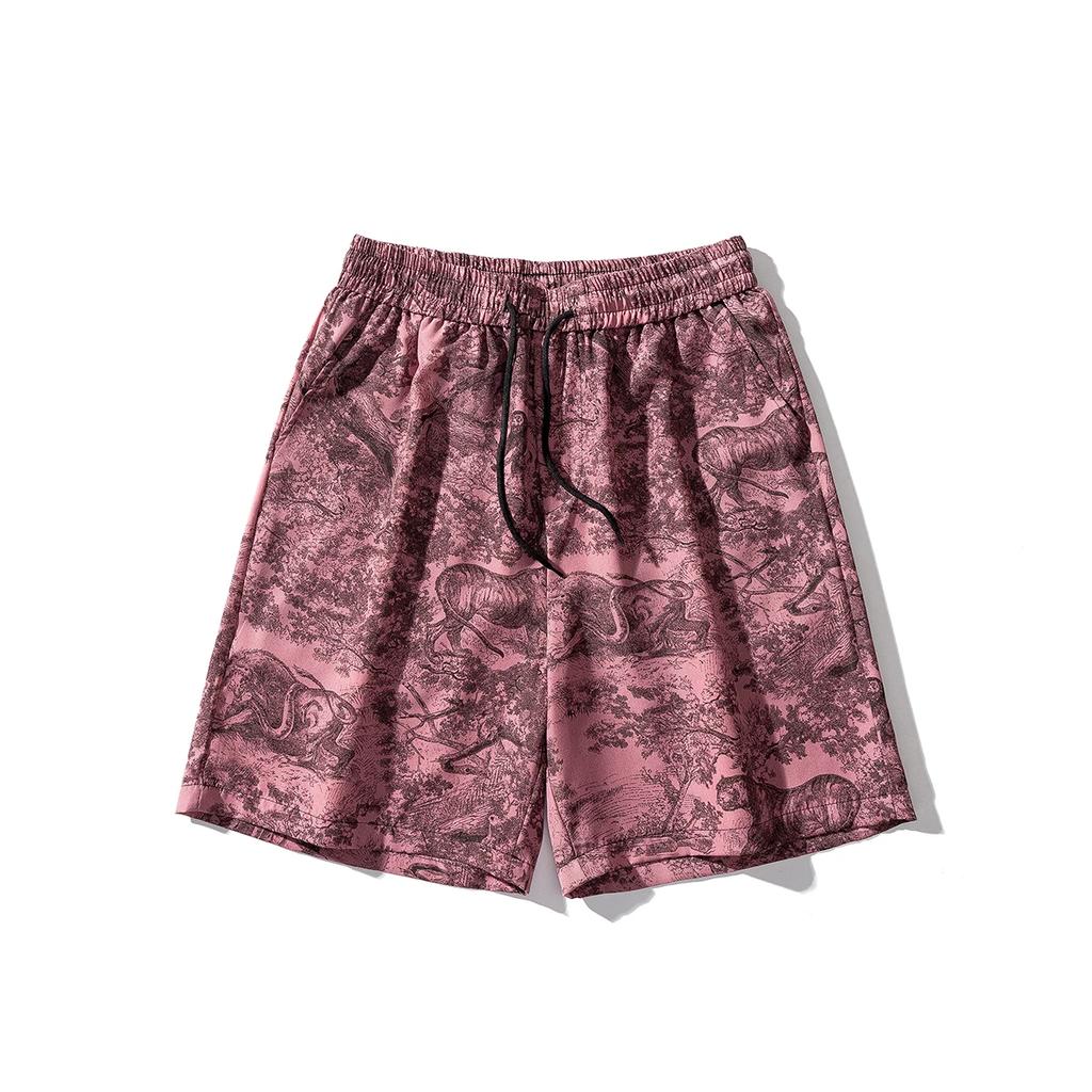 2026 Summer Men Casual Print Sets Men Short Sleeve Single Breasted Shirt+Shorts Set Male Beach Shorts Home Clothes Set