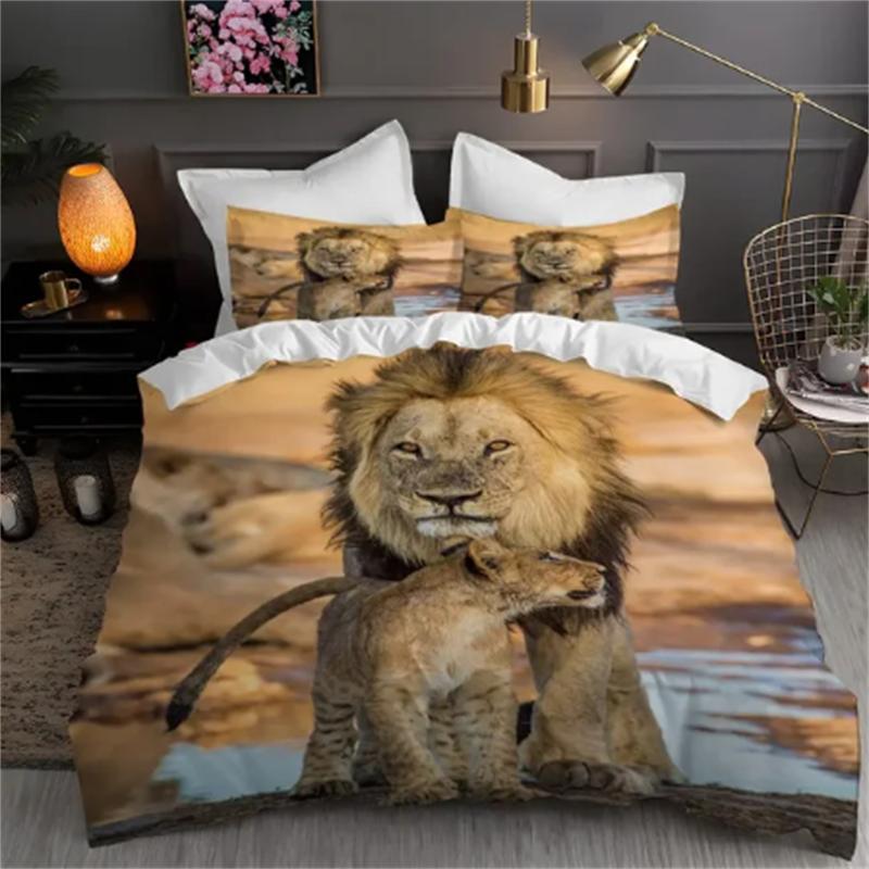 Hot Sale Lion Bedding Sets Anime Bedspread for Teens Girls Twin Single Queen King Full Duvet Cover Set