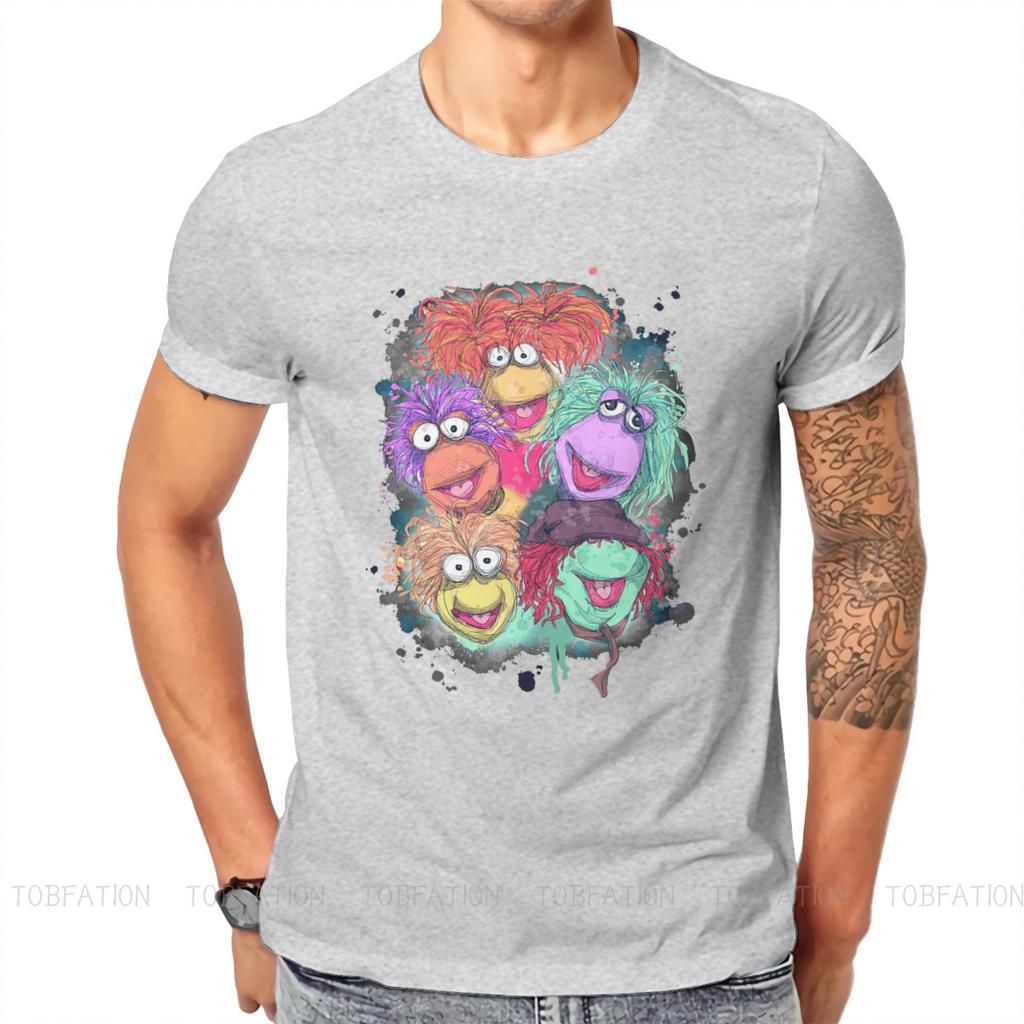 Fraggle Rock Comedy Tv Show Art Tshirt Classic Gothic Mens Blouses Tops Oversized Cotton Oneck T Shirt