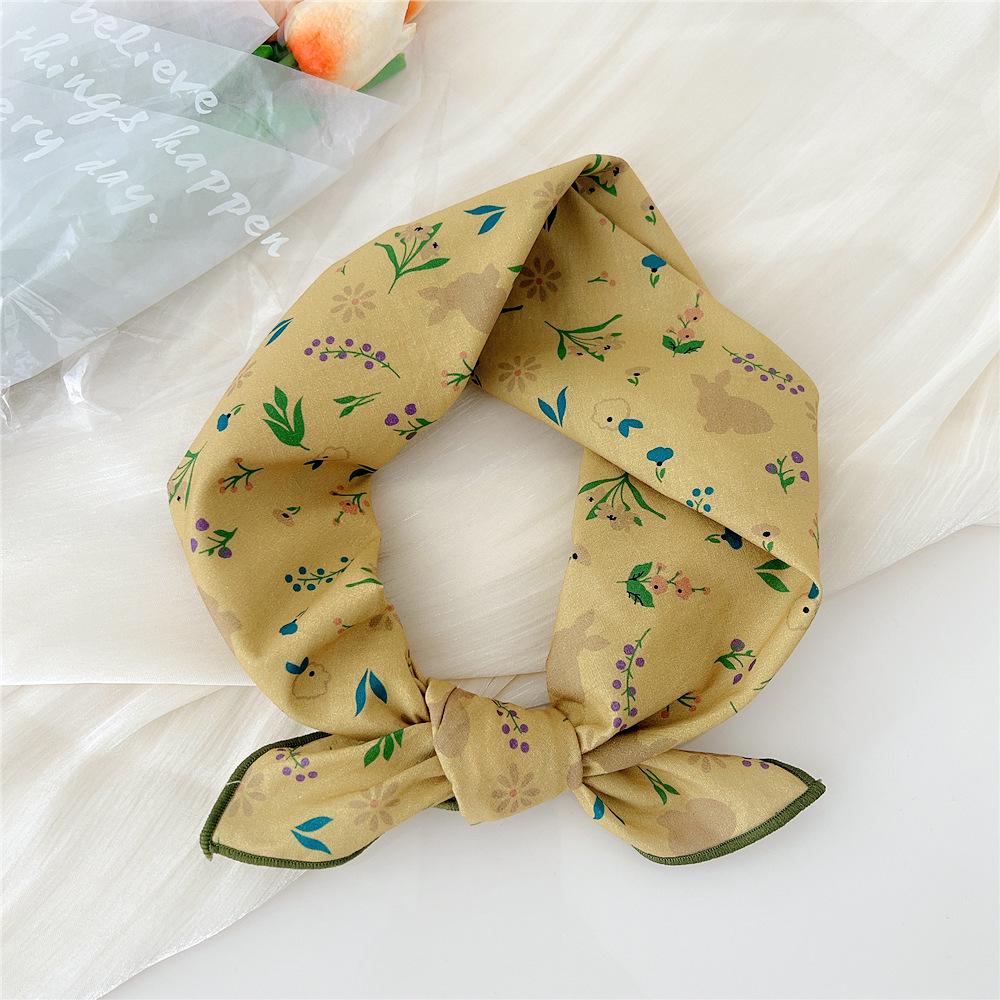 58 Cotton Linen Small Square Silk Scarf for Women - Spring/Autumn/Summer Korean Style Headband & Decorative Scarf