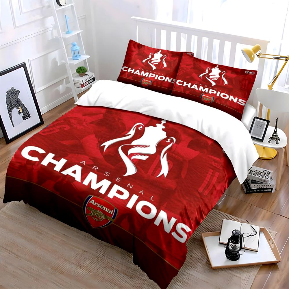 Arsenal Champions Red Set Bedding Duvet Cover Set Duvet Cover Pillowcases Home Decor (1 * Duvet Cover 2 * Pillowcases, without duvet insert)