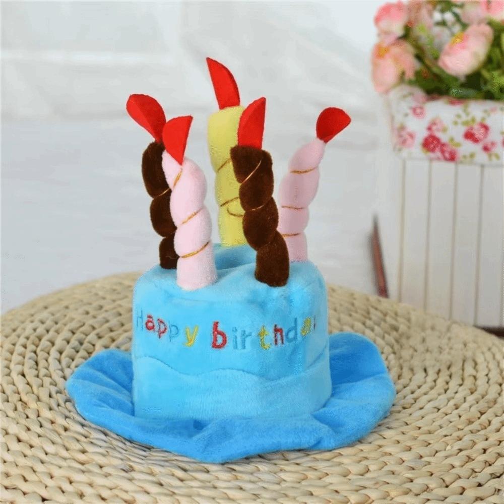 Cute Dog Party Hat Adjustable Birthday Cake Hat Cat Party Costume  Birthday Celebration
