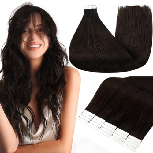 Extensiones de Cabello Cinta Doble Cara Invisible Cabello Chino Remy Rubio Dorado/Miel Liso Suave Sedoso