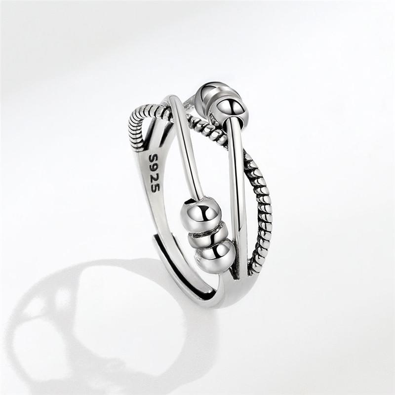 Fidget Spinner Ring Angst für Frauen Kristall Blume Auge Stern Mond Planet Ringe Drehen Anti Stress Verlobung Schmuck