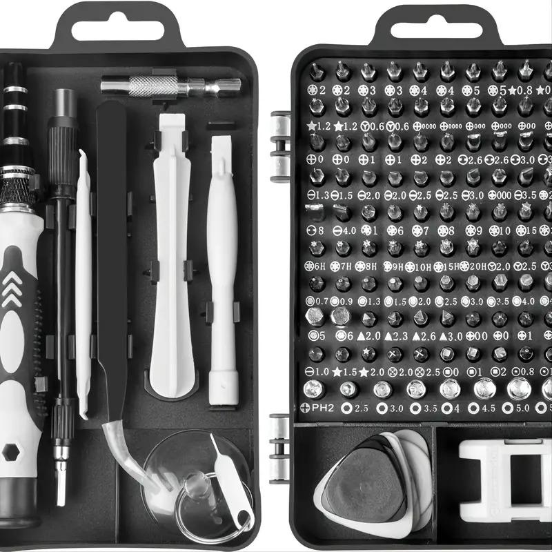 115-in-1 Multifunktionales Präzisionsschraubendreher-Set für DIY-Reparaturen von Telefonen, Laptops, PCs, Uhren und Brillen, Heimwerkstatt