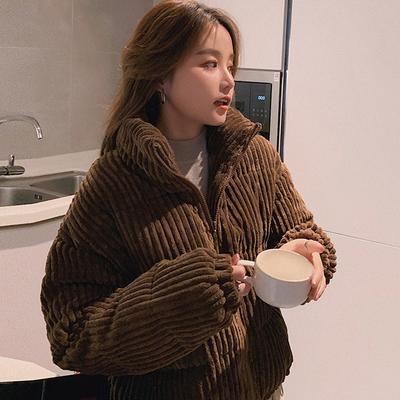Neue Herbst- und Winter Damen Kurzbrot Kleidung Locker Koreanische Version Stehkragen Verdickte Baumwollgepolsterte Jacke