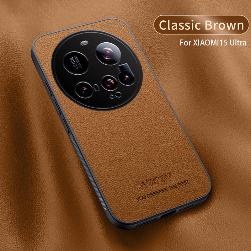 Luxury Business Leather Soft Frame Magnetic Cover For Xiaomi 15 Ultra Xiaomi15Ultra 5G Phone Cases Capa