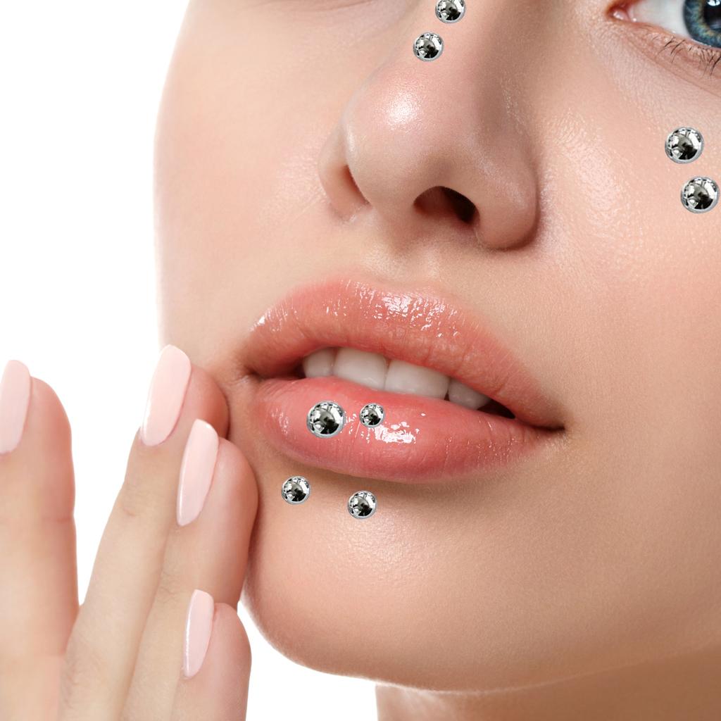 165pcs Punch Free Lip Stud Stickers, Nose Studs, Eyebrow Stud Stickers