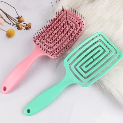 Haarbürsten, quadratisch, hohl, Massagekamm, Meridiane, Kopfhaut-Styling-Einsteller, Bürste für nasses, lockiges Haar, für Salon, Friseur-Styling-Werkzeuge