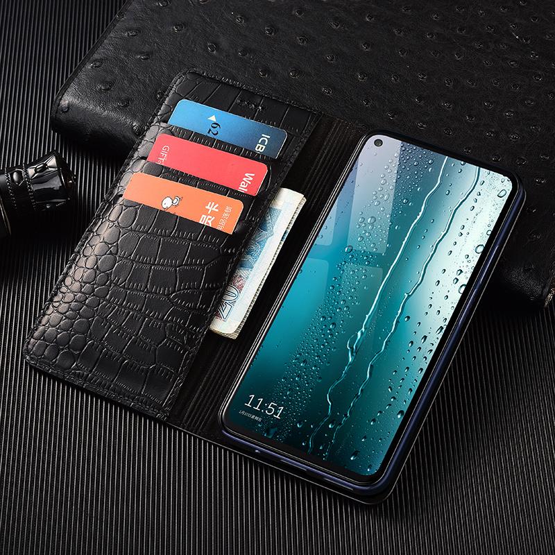 Crocodile Genuine Leather Flip Case For Asus Zenfone 5 5Z 6 7 8 9 10 11 12 ZS620KL ZE620KL ZS630KL Pro Flip Ultra Wallet Cases