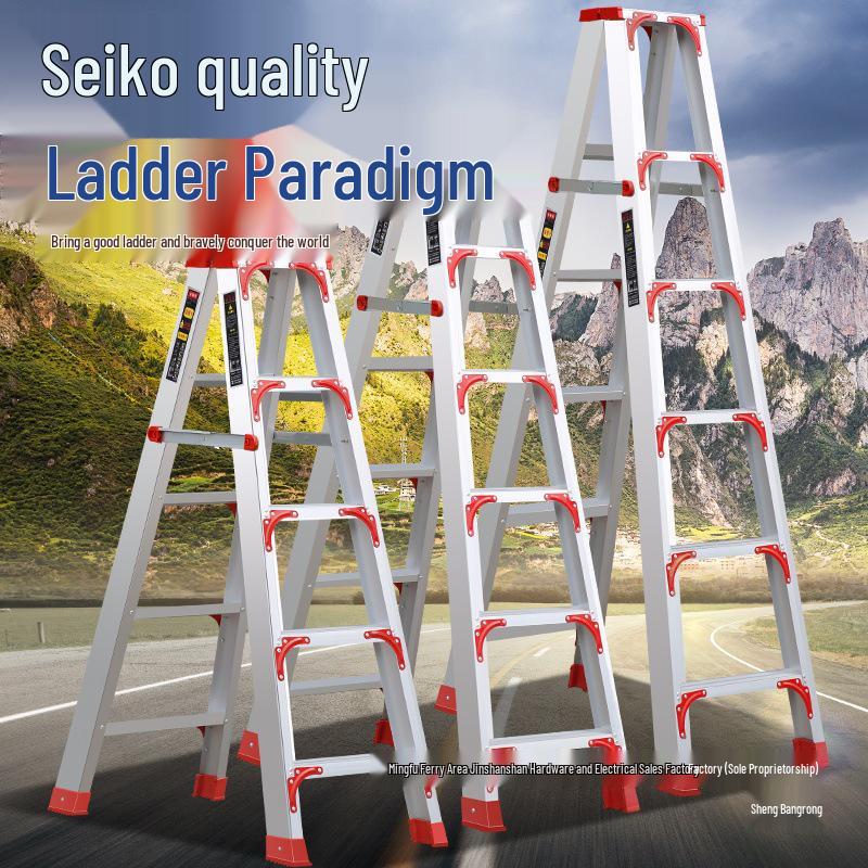 Multi-functional A-frame Aluminum Alloy Folding Telescopic Ladder for Indoor & Outdoor Use