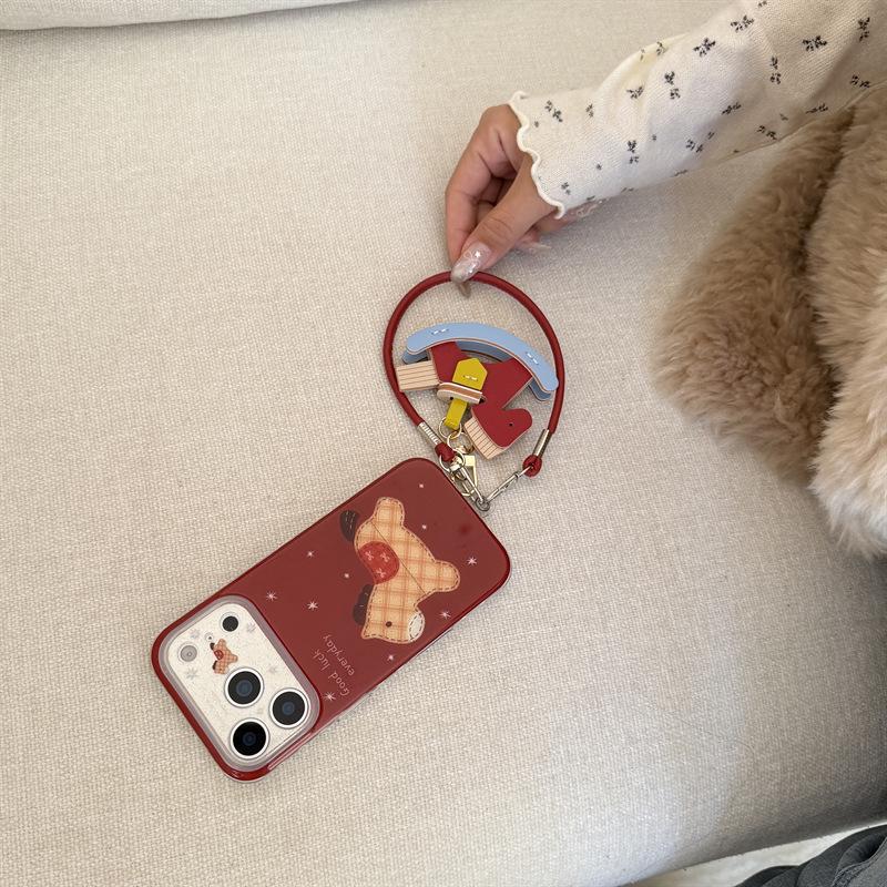New Year Glitter Diamond Lattice Horse Case for iPhone 17/16 Pro Max/15/14