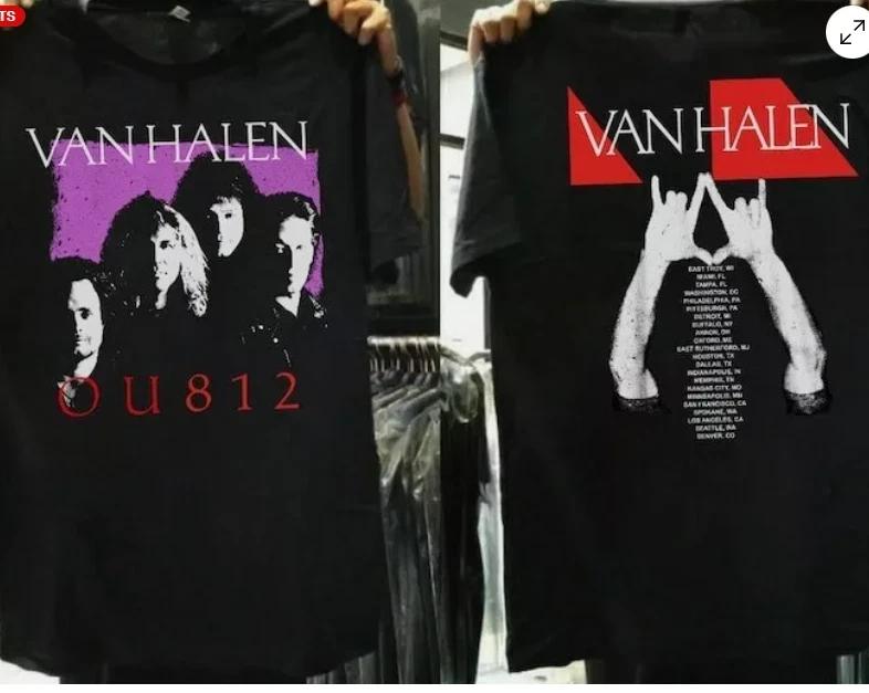 1988 Van Halen OU812 Tour Black t Shirt 4XL