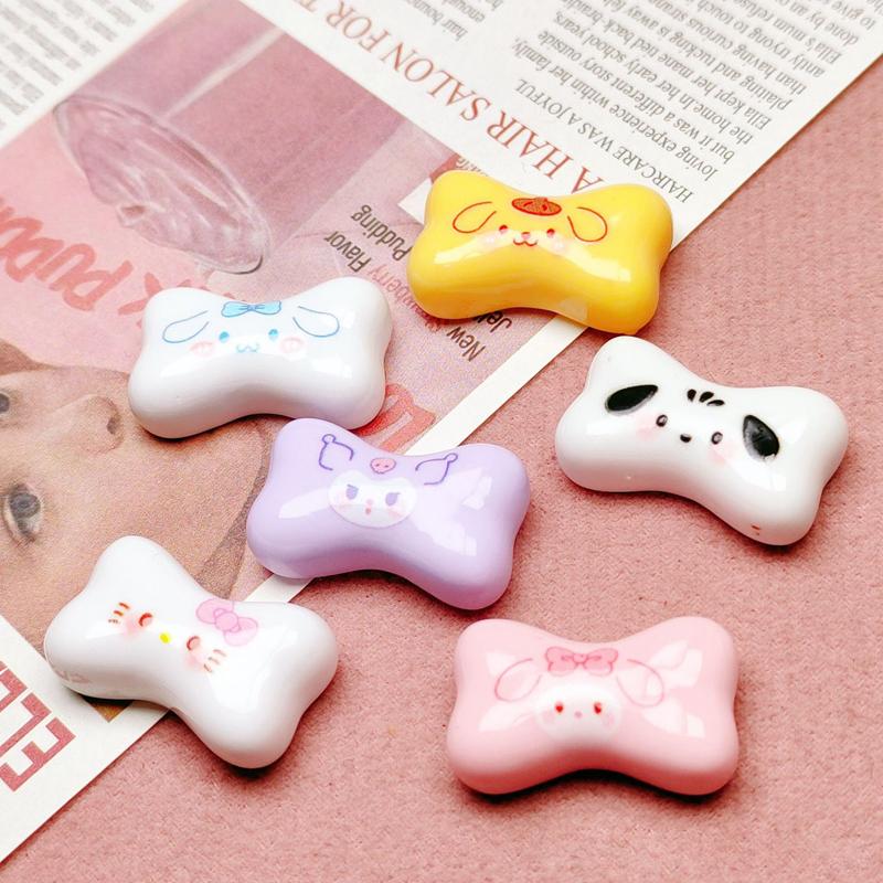 10 Pcs New Cartoon Kitten, Puppy, Rabbit,Small Bones Resin Flat Back Scrapbook Figurine Diy Bow Decor Accessories Crafts A30