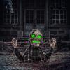 Halloween decoration Groundbreaker skeleton, bendable arms, glowing eyes, eerie howl