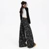 Jeans da Lavoro Camouflage High Street Autunnali Jeans in Denim Pantaloni Casual Larghi a Vita Alta da Donna Pantaloni Lunghi Jeans per Donna Pantaloni Lunghi in Denim