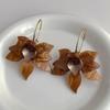 Trendy White Green Brown Acrylic Flower Hoop Earrings for Women Jewelry Statement Earings