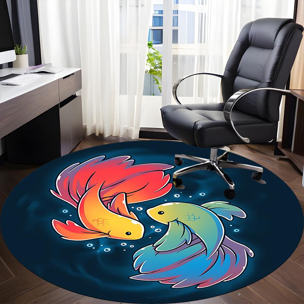 1pc Koi Fish Sticker Chair Carpet for Office, Soft Flannel Throw Mat, Perfect for Office,Holiday Party Decoration Choice yy251113119