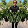 2pcs Large Boston Fern Artificial Plants, 34-Inch Greenery for Indoor/Outdoor Decor - Ideal for Home Office, Garden, Porch, and Festive Occasions