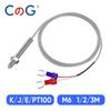 CG M6 Screw Temperature Sensor K/J/E/PT100 Type Thermocouple RTD 0-600℃ WIre 1/2/3M for Industrial Temperature Controller