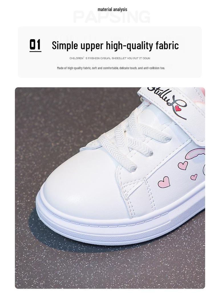 2025 Weiche Sohle Rutschfeste Weiße Laufschuhe für Mädchen - Perfekt für die Grundschule und Sport