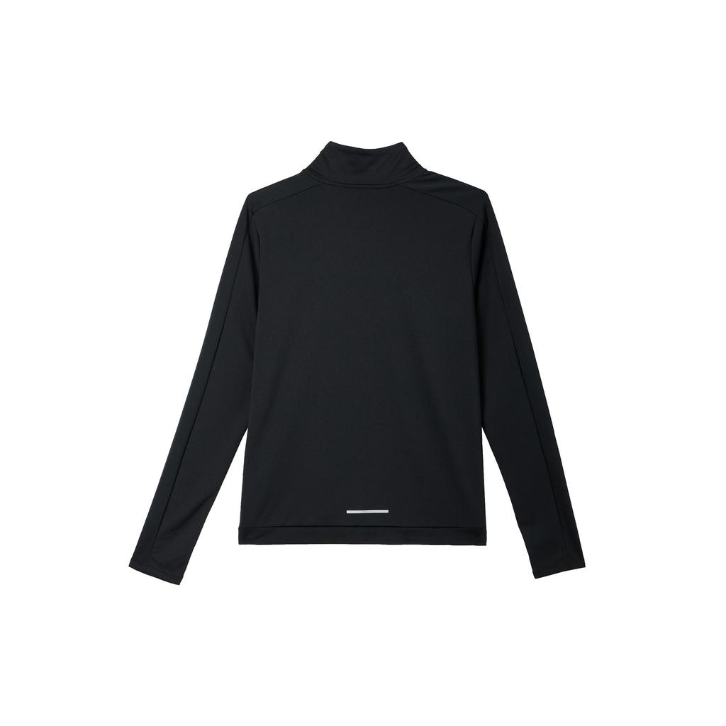 Nike Logo Half-Zip Long-Sleeve Casual T-Shirt Women Tops Black FN2637-010