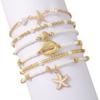 Multilayer Rice Beads Bracelet Set Sea Shell Bohemian Bracelet Starfish Pendant Bracelets  Women