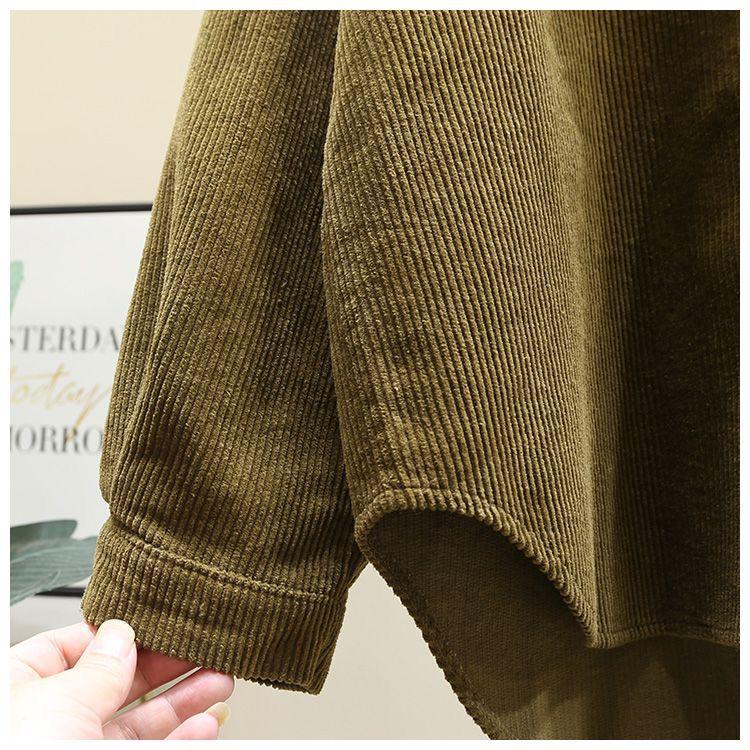 Women's Thickened Corduroy Long Sleeve Shirt - Autumn Winter Fashion, Korean Style Loose Casual Top