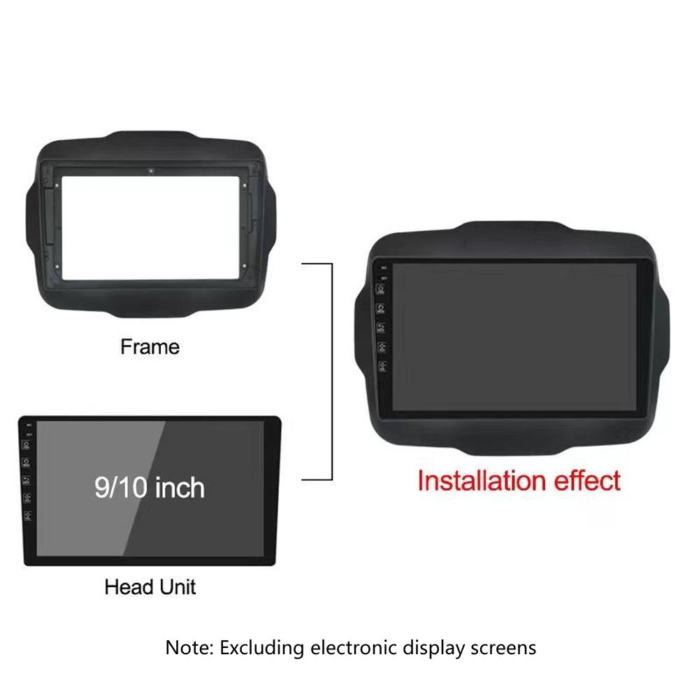Car Radio Fascia for Jeep 2016-2020 Android Screen Multimedia Navigation Frame Durable Plastic Replacement Dashboard Trim