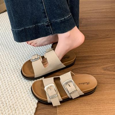 Dames Pantoffels 2025 Nieuwe Zomer Mode Outdoor Strand Sandalen Vrouwelijke Gesp Comfortabele Antislip Pantoffels Sandalias De Mujer