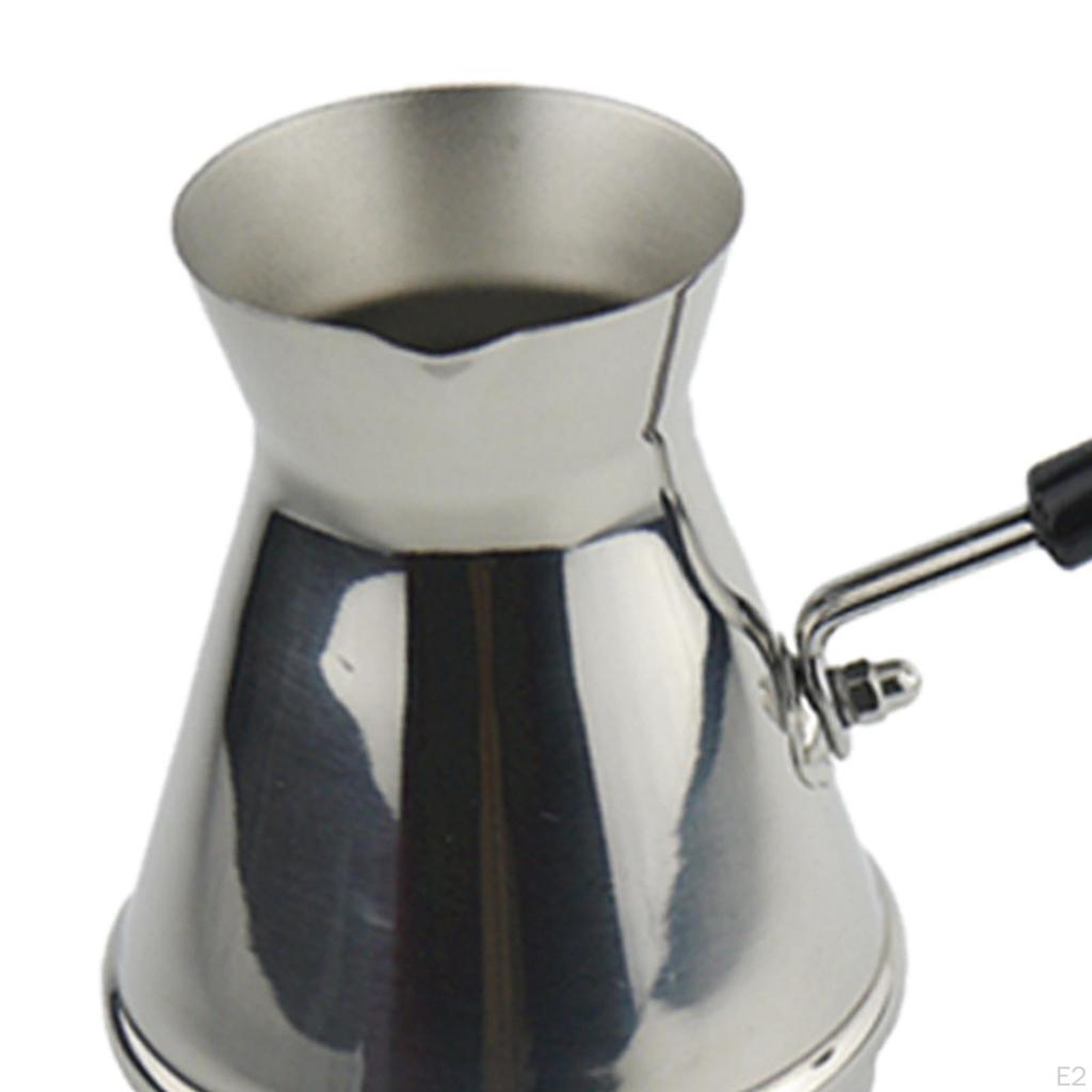 Milk Warmer Small Butter Melting Pot with Spout, Stainless Steel Turkish Coffee Pot, Espresso
