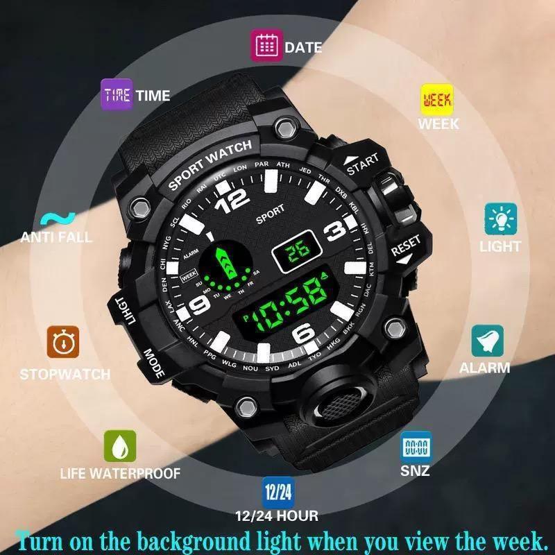 Men's LED Digital Watch Men Sport Watches Fitness Electronic Watch Sports Watches for Outdoor Sports Outdoors Sports Running