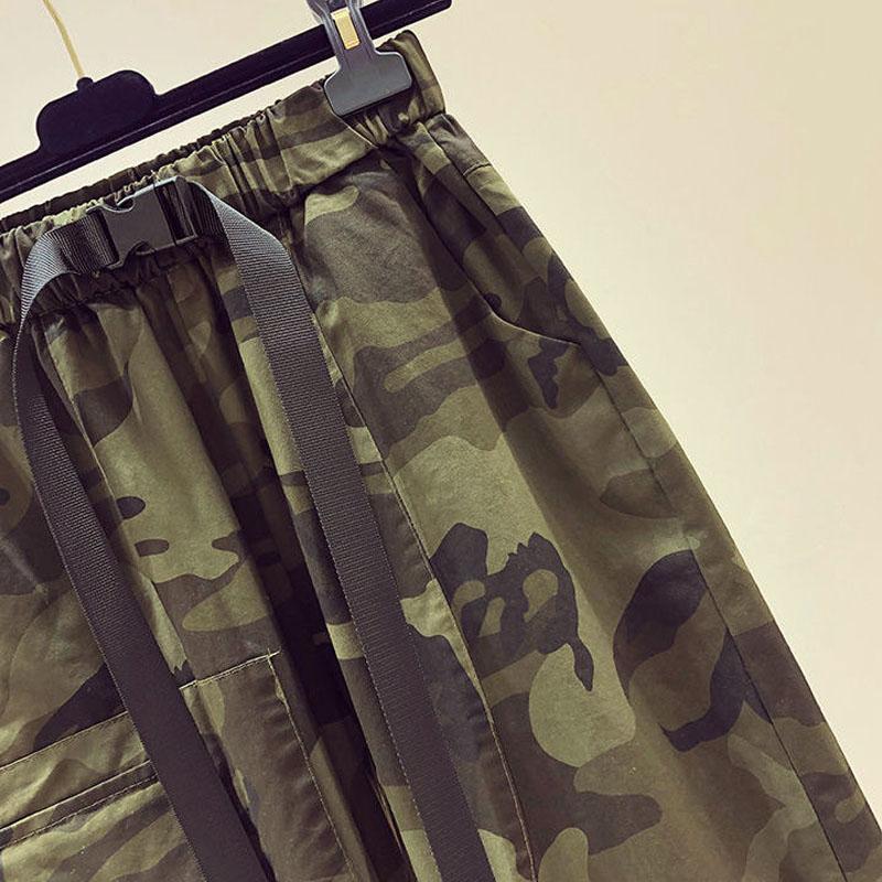 Fashion Casual Camouflage Cargo Pants for Female Spring Summer New Women's Clothing High Waist Pockets Spliced Loose Trousers