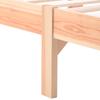 Flieks Solid Solid Wood Bed with Headboard and Slatted Frame, Natural (200x140cm)
