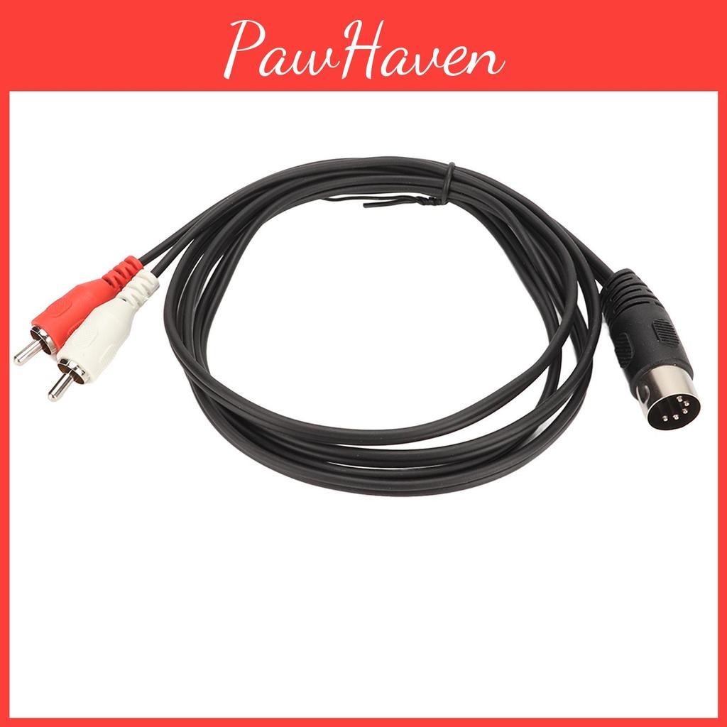 Pin To 5 Male Din 2 Rca Male Cable Pvc Wire Cover 2 Rca To Din Sound Connection Cable For Cd Player