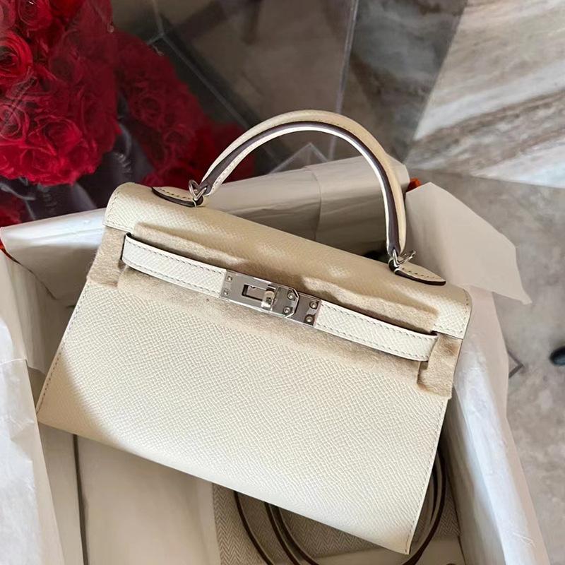 2025 New women's bag palm pattern second generation KellI bag cowhide mini Kelli bag shoulder bag crossbody handbag