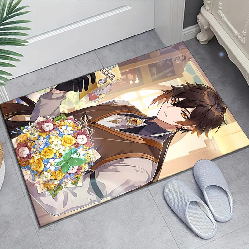 1pc Genshin Impact2 Design Area Rug - Non-Slip, Soft & Cozy Floor Mat for Living Room, Bedroom, Office - Indoor/Outdoor Decorative Carpet